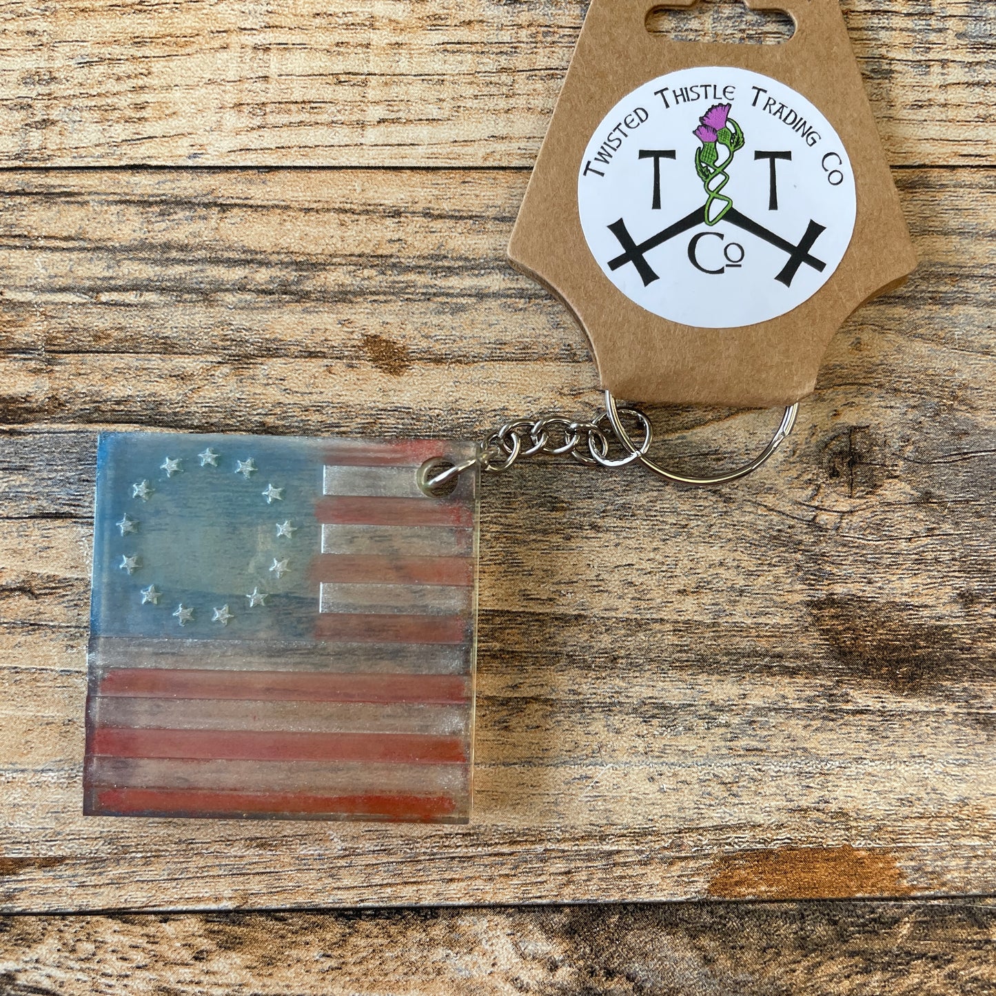 Resin American Flag Keychains