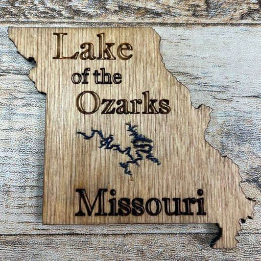 Lake of the Ozarks Wooden Magnet