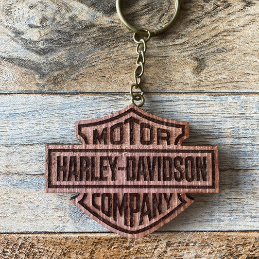 Motorcycle Wooden Keychain