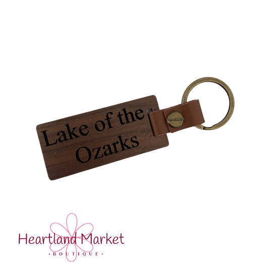 Lake of the Ozarks Wooden Keychain