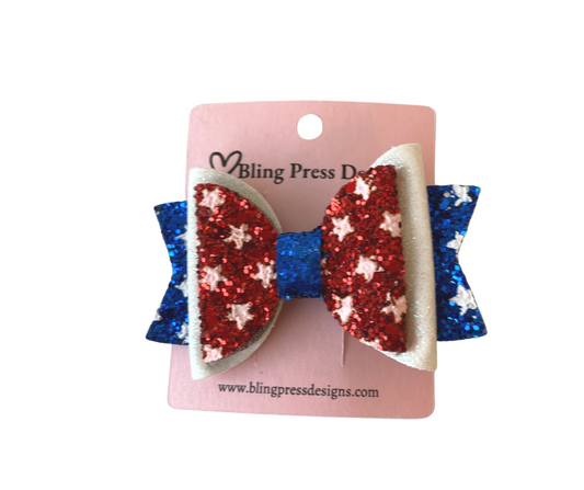 Flag Glitter Hair Clip