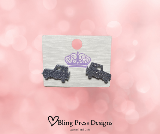 Glitter Jeep Stud Earrings