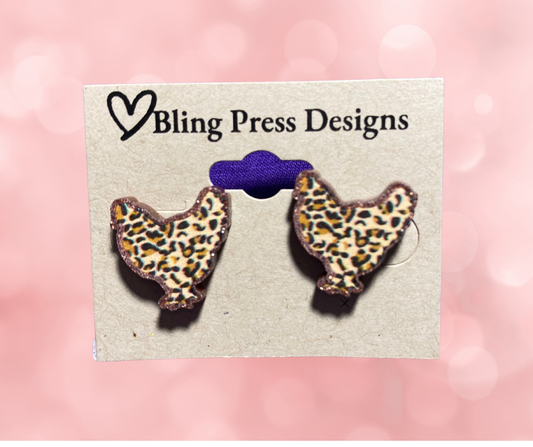 Leopard Chicken Earrings