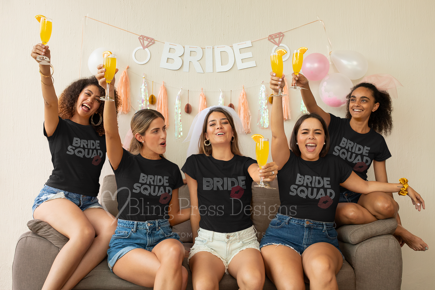 Bride Squad with Lips